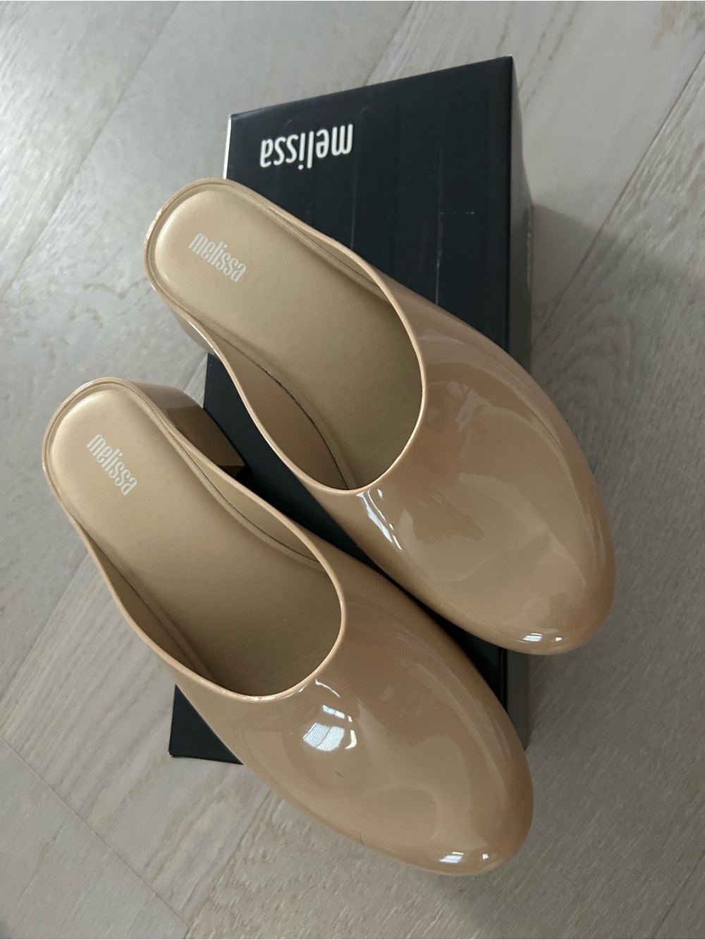 Melissa Women's Nude Patent Slip-On Mules